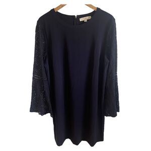 Loft - blue lace long sleeve dress